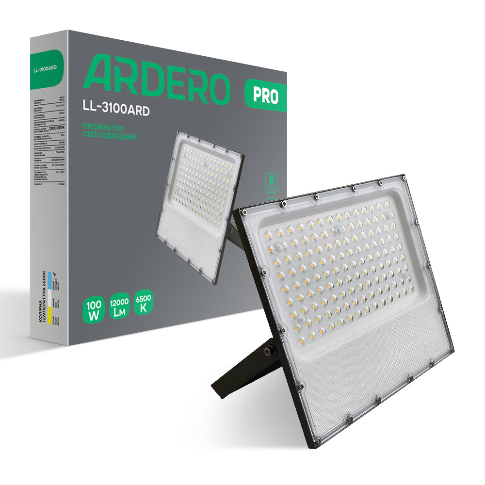Світлодіодний прожектор Ardero LL-3100ARD PRO 100Вт 6500K сірий Харьков - изображение 1
