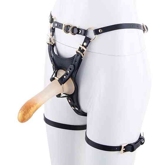 Страпон LOCKINK SEVANDA Queen Sheba Strapon Golden Dildo, регульовані кріплення, силіконовий дилдо Sex Aura Київ