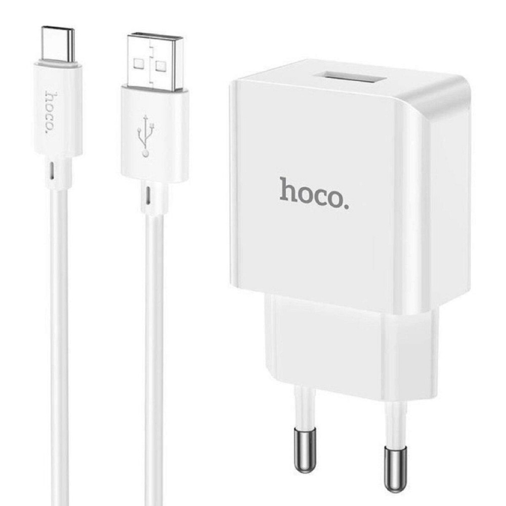 Мережевий зарядний пристрій HOCO C106A Leisure single port charger set, колір білий 6931474783912 Одеса - фото 1