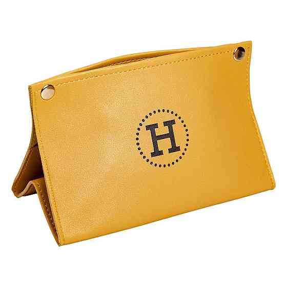 Салфетница из эко кожи 20×7.5×11.5 см для салфеток на кнопках Желтый HP-3-213Y Киев