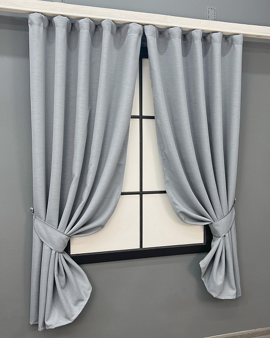 Комплект коротких штор VR-Textil Блекаут двосторонній Scandi № 1899ш Сіро-блакитний 130х170 см 2 шт (35-0431) Київ - фото 2