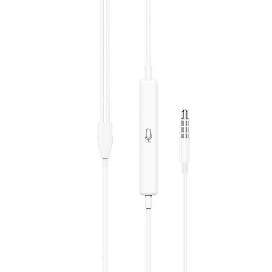 Наушники проводные HOCO M101 Crystal joy с микрофоном, цвет белый 6931474782342 Одесса