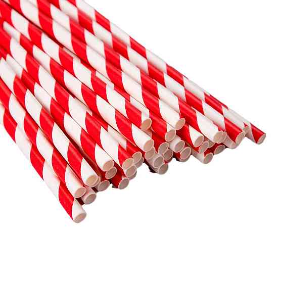 Коктейльні трубочки у смужку 25 штук 20 см червоно-білий Київ