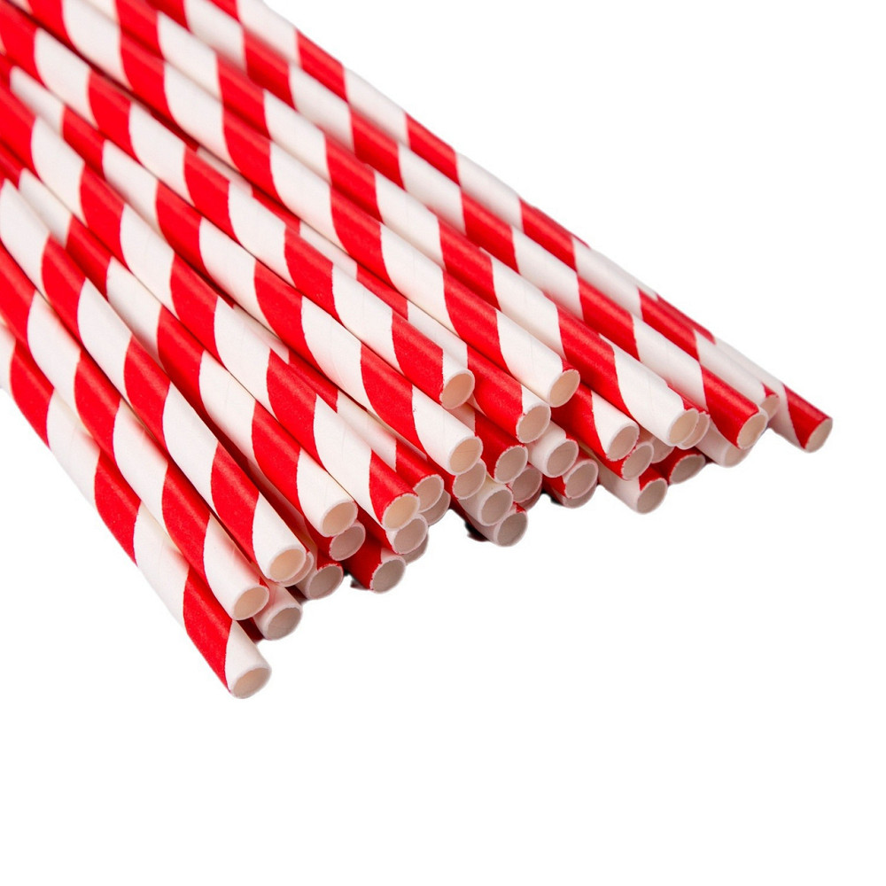 Коктейльні трубочки у смужку 25 штук 20 см червоно-білий Київ - фото 5