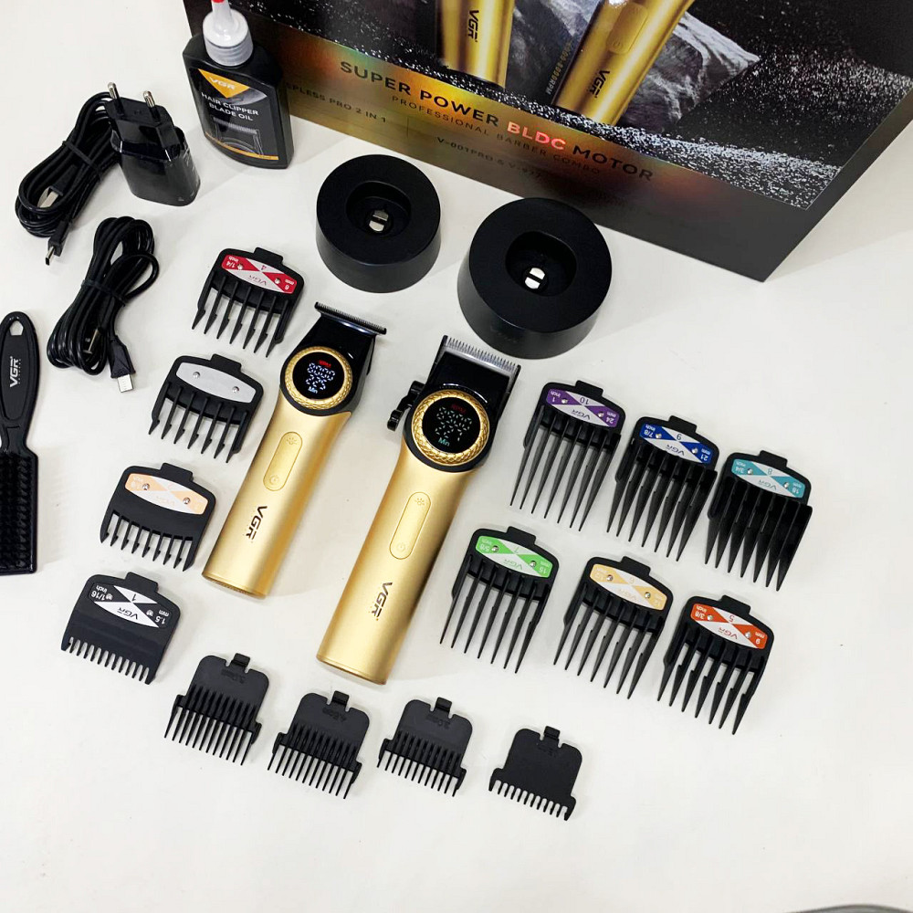 Хороший бездротовий тример VGR 2 в 1 V-001 V-977 GOLD, Тример для складної стрижки волосся EJ-96 Івано-Франківськ - фото 3