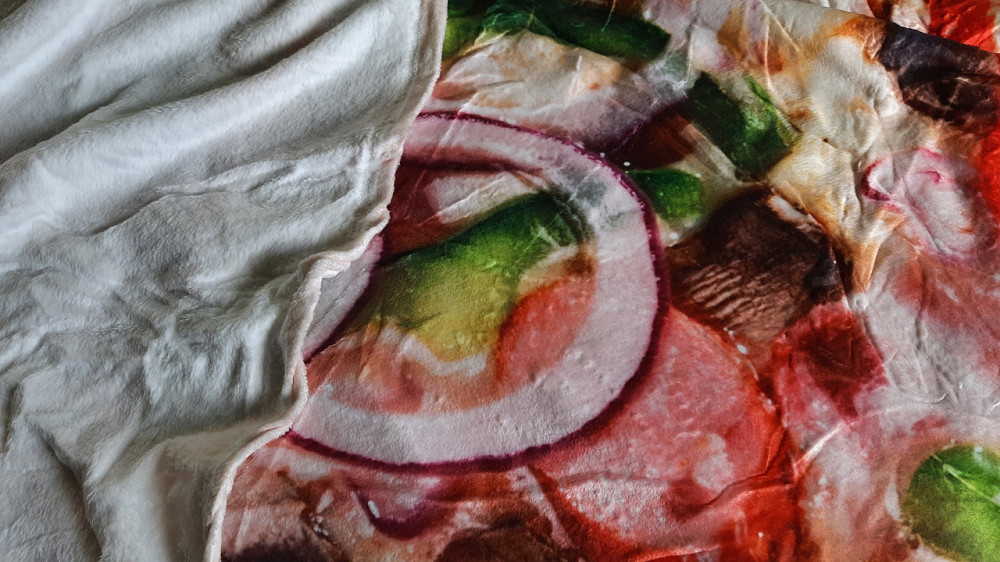 Плюшевый Плед Пицца 200 см, ОРИГИНАЛЬНОЕ ФОТО ПЛЕДА,  3D Плед Пицца, покрывало в виде пиццы Кременчуг - изображение 2