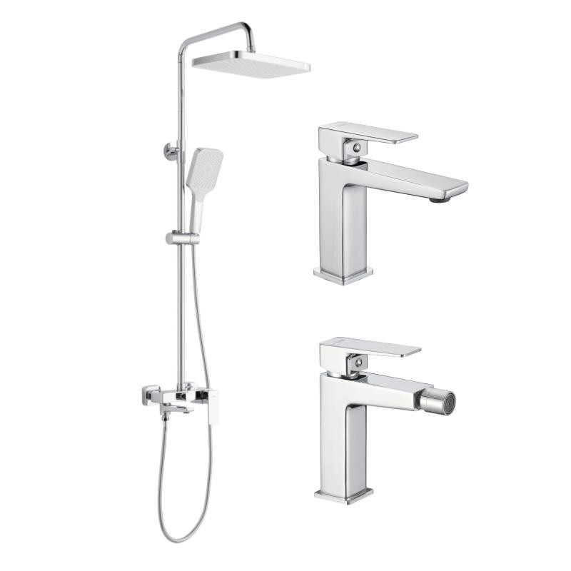 Акционный набор Lidz:Orion 001F Смеситель для раковины низкий+Orion 1030 Душ. система универсальная на три потребителя+Orion 001AF Киев - изображение 1