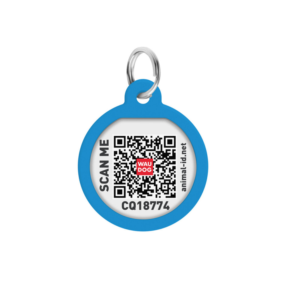 Адресник для собак и кошек металлический WAUDOG Smart ID с QR паспортом, рисунок 