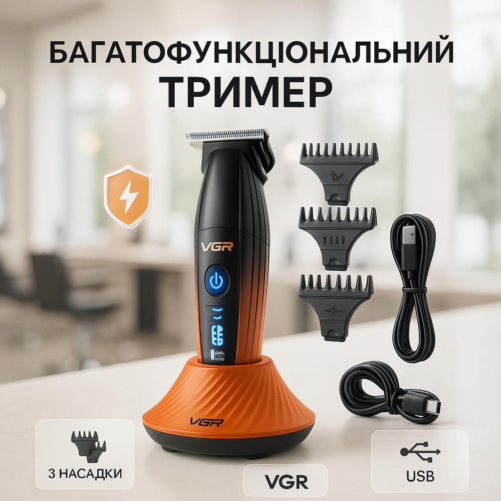 Машинка для стрижки с хорошей чувствительностью VGR V-889T, Машинка для стрижки волос прочная RD-93 Львов - изображение 17