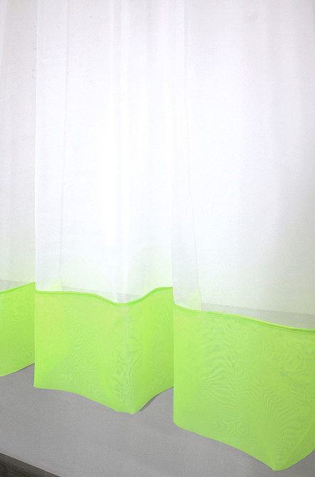 Гардина арка на кухню VR-Textil № 110к белый с неоново-салатовым 280х170 см (52-0542) Киев - изображение 5