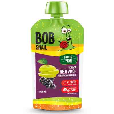 Дитяче пюре Bob Snail Равлик Боб Яблуко-чорна смородина 120 г (4820219343790) Вінниця