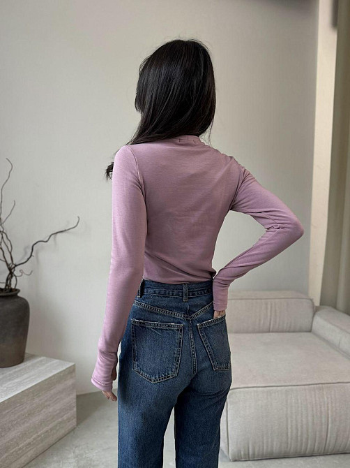 Жіночий утеплений базовий лонгслів турецька віскоза з начосом Рожевий, 42/44 Одеса - фото 6