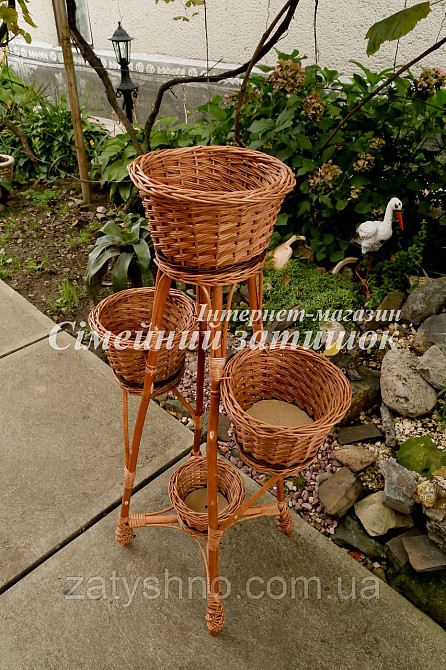Підставки для квітіз з лози на 4 горшка Киев - изображение 3