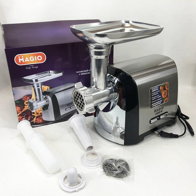 М'ясорубка-соковижималка Magio MG-269 2400 W, М'ясорубки для ресторанів, Бытовая мясорубка WL-387 с насадками Київ - фото 5