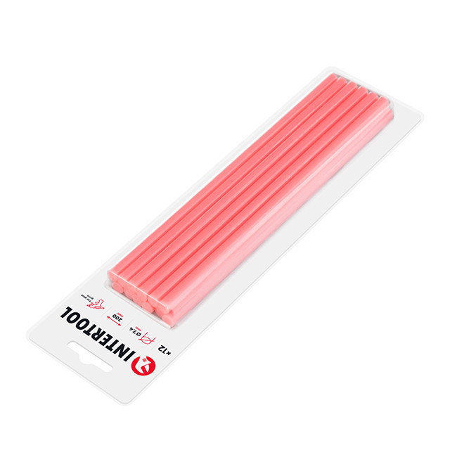 Комплект клейових стрижнів рожевих, 7,4×200 мм, 12 шт. INTERTOOL RT-1048 Київ - фото 2
