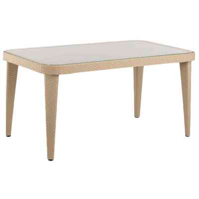 Стіл садовий Tilia Osaka 90x150 см з зовнішнім склом кавовий, ніжки пластикові (10059) Вінниця