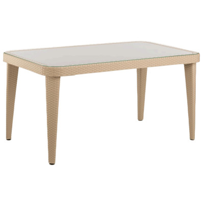 Стол садовый Tilia Osaka 90x150 см с наружным стеклом кофейный, ножки пластиковые. (10059) Винница - изображение 1