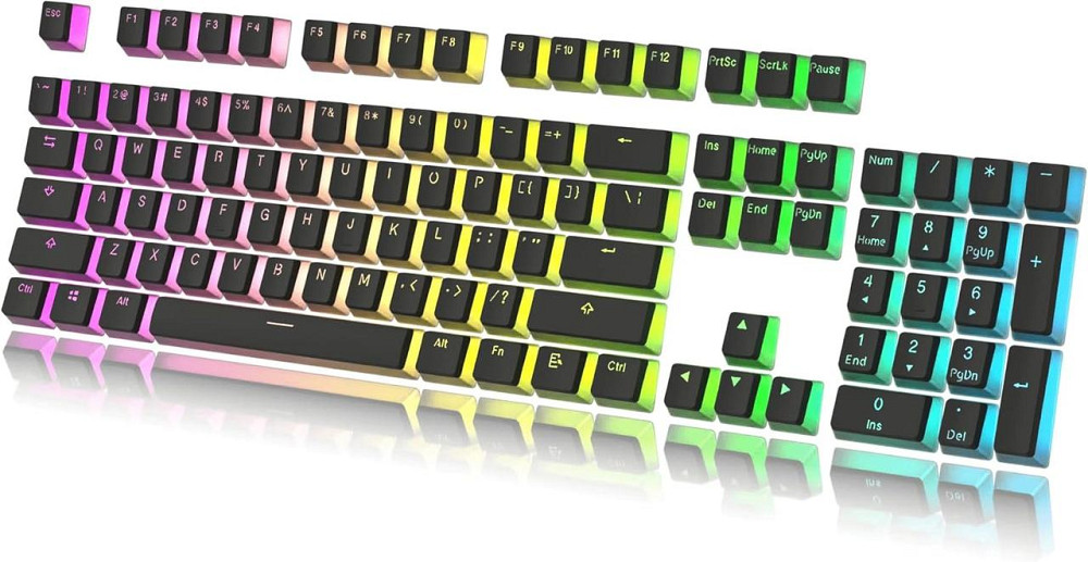 Набор колпачков Pudding Doubleshot PBT 108 клавиш OEM профиль ANSI US для механической клавиатуры черный Киев - изображение 1