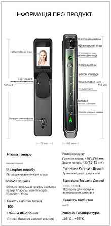 Дверной замок 918 со сканером отпечатка пальцев (896603253) Киев