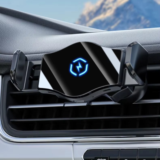 Держатель для телефона,автомобильный с беспроводной зарядкой 15W в машину с поворотом на 360 градусов,чёрный Каменец-Подольский