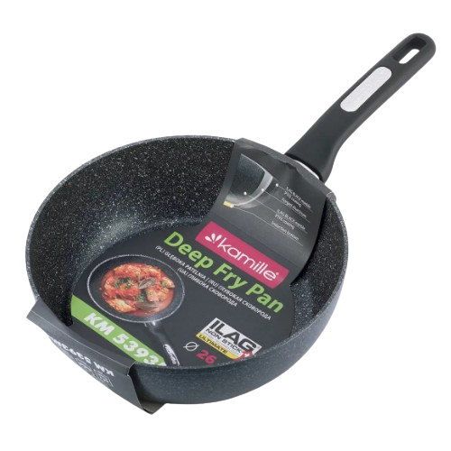 Сковорідка-сотейник d26*8см литий алюміній а/п Black marble 5393MR KAMILLE Житомир - изображение 5