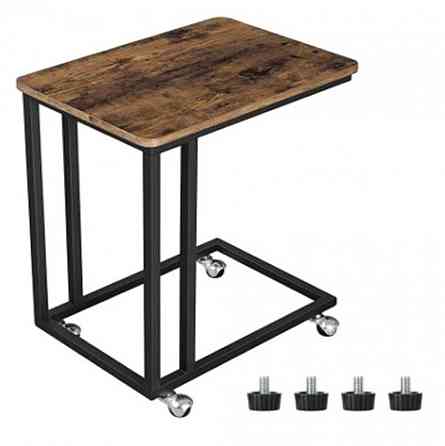 Журнальний стіл на коліщатках лофт Bonro ST-1045 чорний з дубом Київ