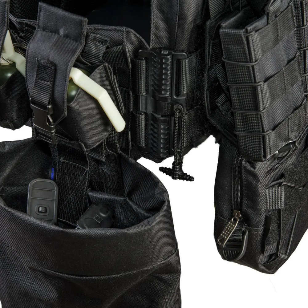 Комплект плитоноска с подсумками и напашником, быстрым сбросом (без плит) Черный Винница - изображение 8