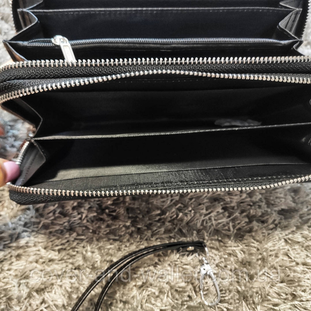 Мужской кошелек клатч на две молнии черного цвета MD 207 Киев - изображение 7