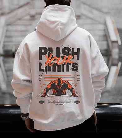 Худи, белая толстовка мужская, свитшот 2702804617 размер 46 Днепр