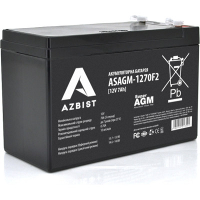 Батарея к ИБП AZBIST 12V 7Ah Super AGM (ASAGM-1270F2) Винница - изображение 1