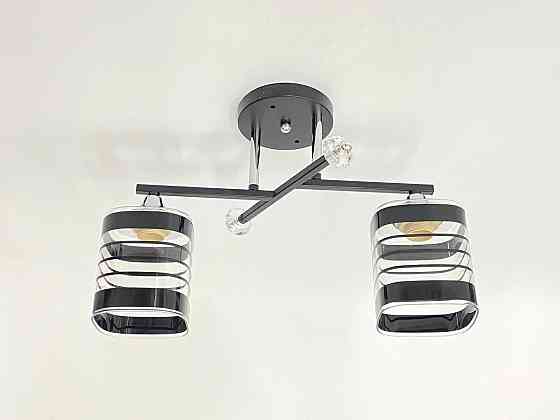 VALESO Люстра стельова класична на 2 плафони метал та скло VALESO 2429B/2 Чорний+Хром Коломыя