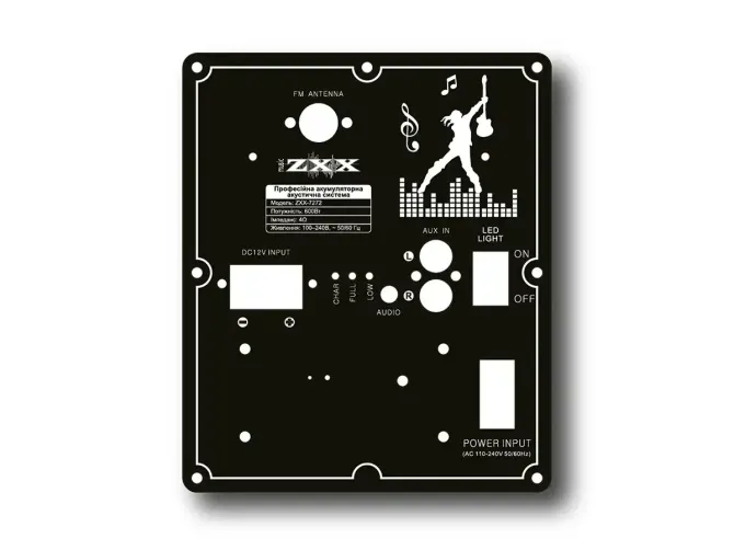 Акустична переносна колонка ZXX-7272 600Вт 15" 66х45х31см TWS/USB/SD/FM/BT/MIC/ДК Київ - фото 6