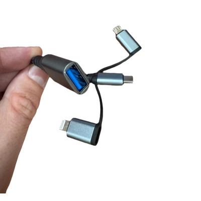 Переходник OTG USB 3.0 AF to USB-C + Micro 5P + Lightning 0.11m 60W XoKo (XK-AC-155) Винница - изображение 4