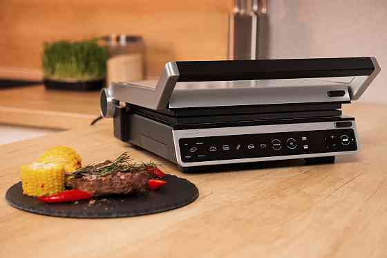 Гриль ARDESTO прижимний 2000Вт, темп. режимів-6, з`ємні пластини, розкриття на 180°, сріблястий Киев