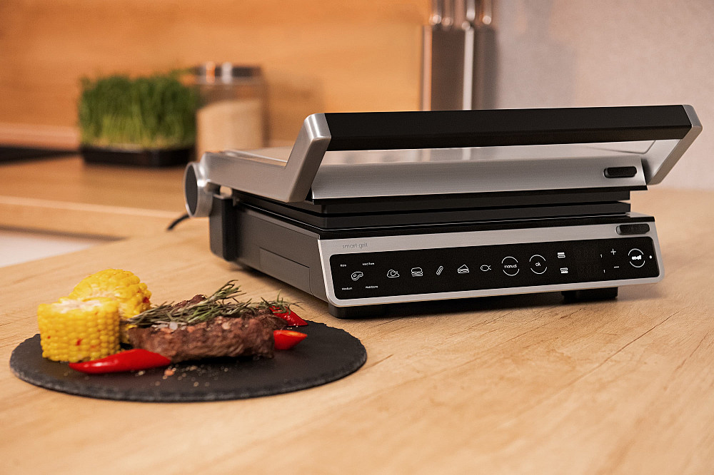 Гриль ARDESTO прижимний 2000Вт, темп. режимів-6, з`ємні пластини, розкриття на 180°, сріблястий Киев - изображение 3