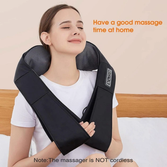 Массажер для шеи и плеч AERLANG Shiatsu, массажер для спины с нагреванием, более глубоким разминающим массажем тканей для плеч Киев