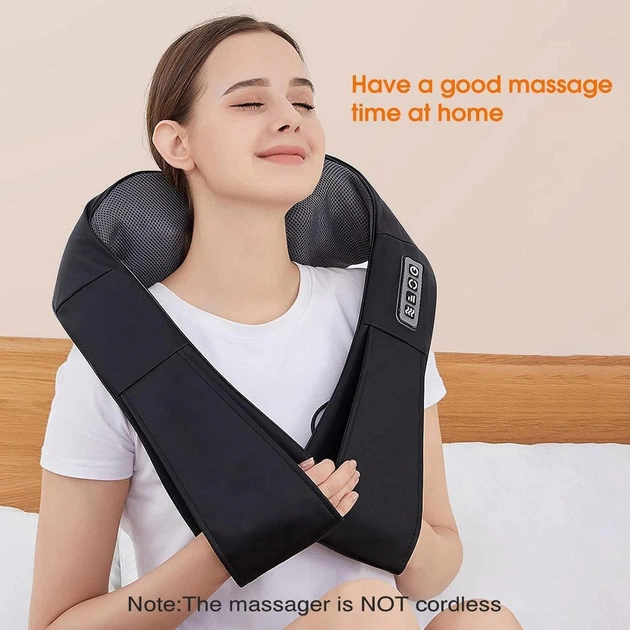 Массажер для шеи и плеч AERLANG Shiatsu, массажер для спины с нагреванием, более глубоким разминающим массажем тканей для плеч Киев - изображение 3