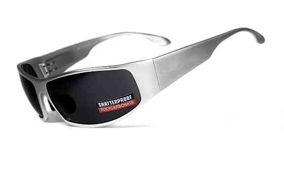 Окуляри захисні Global Vision BAD-ASS-1 Silver (gray) чорні в металевій оправі Запоріжжя