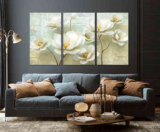 Модульна картина у вітальню/ спальню    Ніжні квіти     ART-061_3A Київ