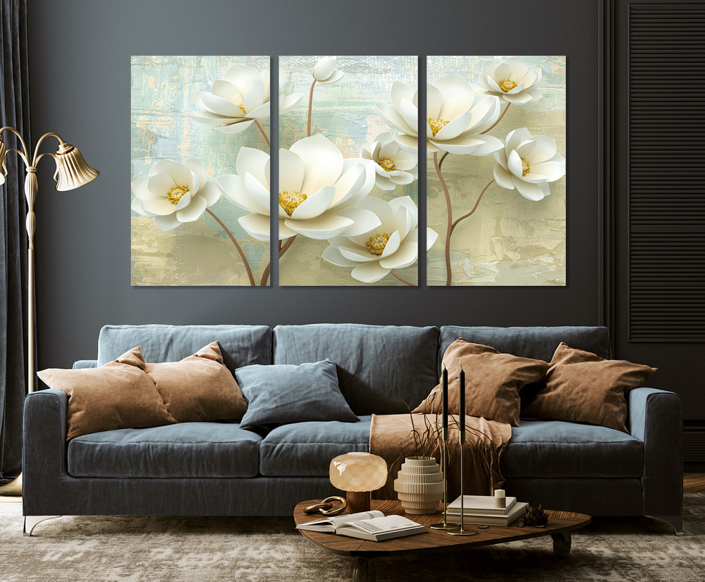 Модульна картина у вітальню/ спальню    Ніжні квіти     ART-061_3A Київ - фото 3