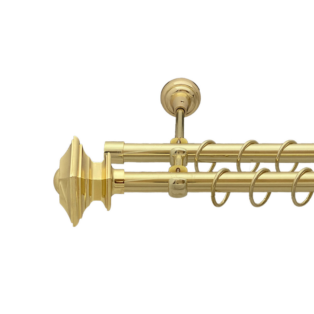 Карниз Orvit Борджеза металевий дворядний відкритий Золото 19\19 мм 200 см (00-00013083) Львов - изображение 1