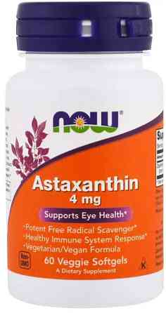 Астаксантин Now Foods Astaxanthin 4 мг 60 вег гел капс Киев