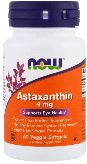 Астаксантин Now Foods Astaxanthin 4 мг 60 вег гел капс Киев - изображение 1