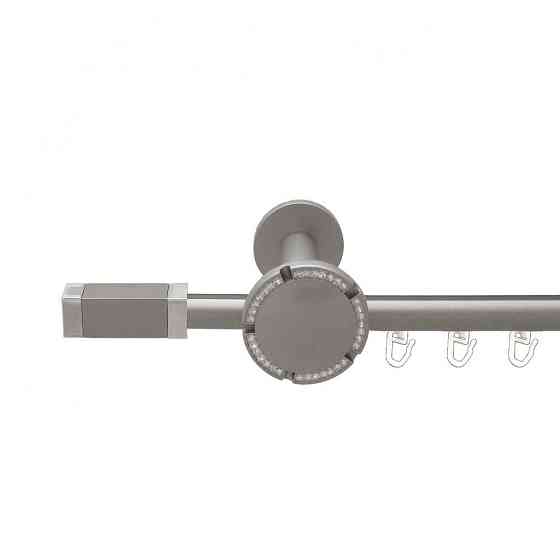 Карниз Orvit Квадро V2 металевий однорядний розета реверс фламо профільна труба  Сатин 19 мм 300 см (00-00015260) Львів