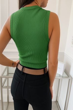 Майка жіноча рубчик "Effy" оптом | Норма 42-44, Зелений Київ