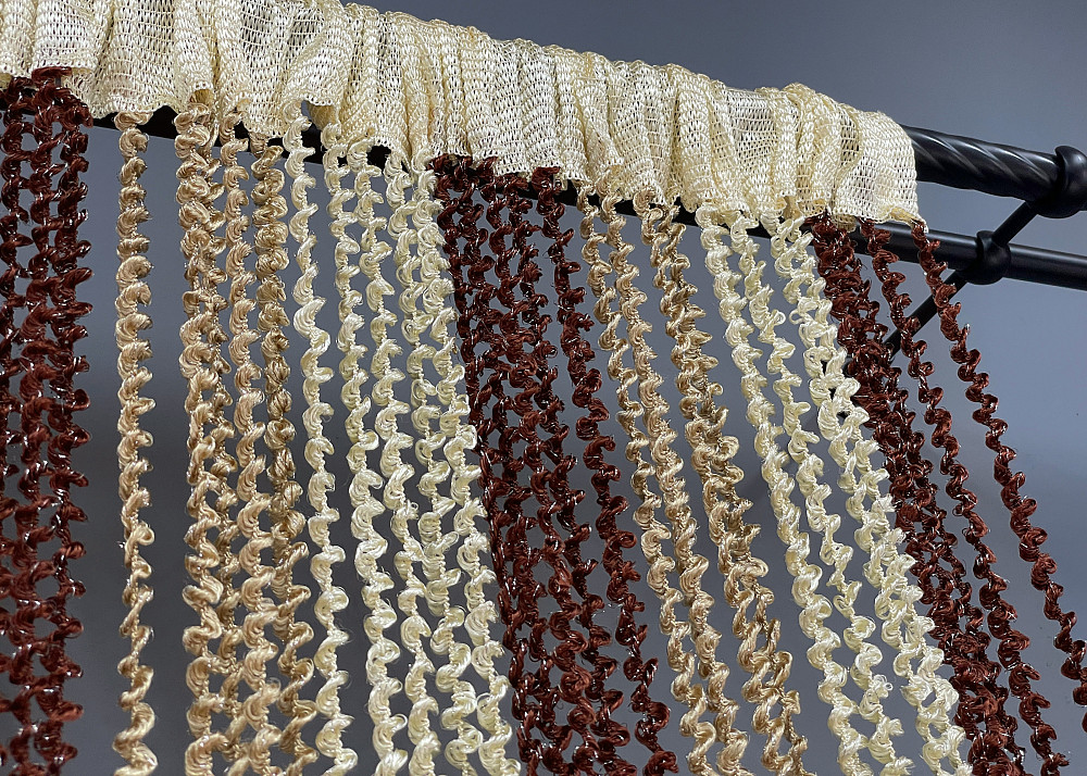 Шторы-нити спираль с люрексом Бежевый с коричневым 300х300см 1 шт (61-074) Киев - изображение 8