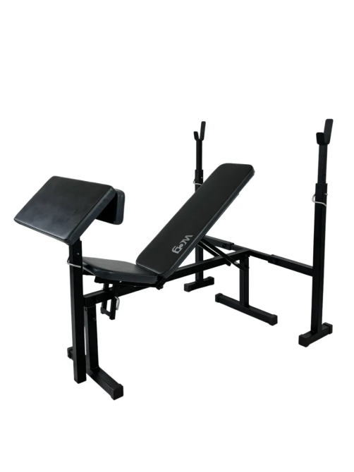 Скамья для жима с приставкой Скотта  + стойки Magnus Стойки, скамьи для жима и приседаний регулируемая Киев - изображение 1