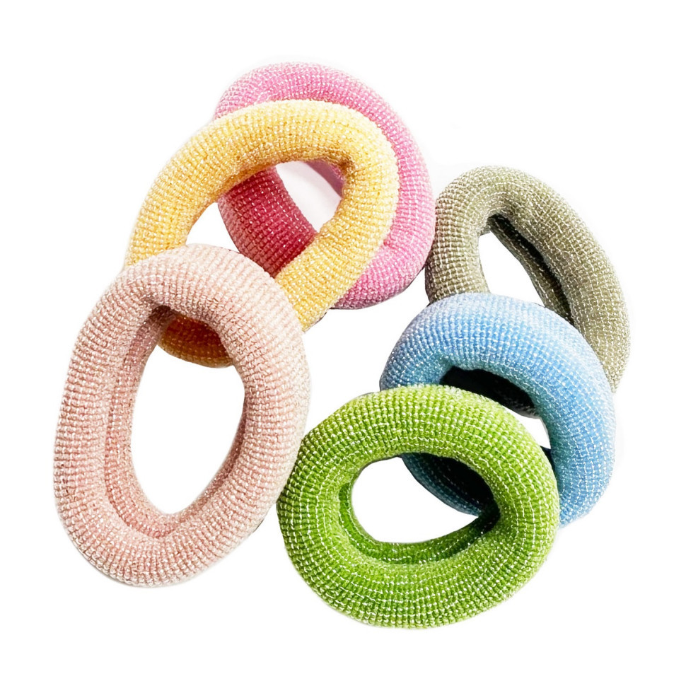 Набір резинок для волосся "Люрекс" 0307-973-1, 6 штук, різнокольорові Вінниця - фото 1