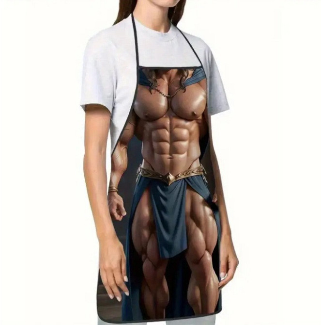 Фартук с приколом мужской с принтом воин торс для барбекю гриля и подарка Киев - изображение 7