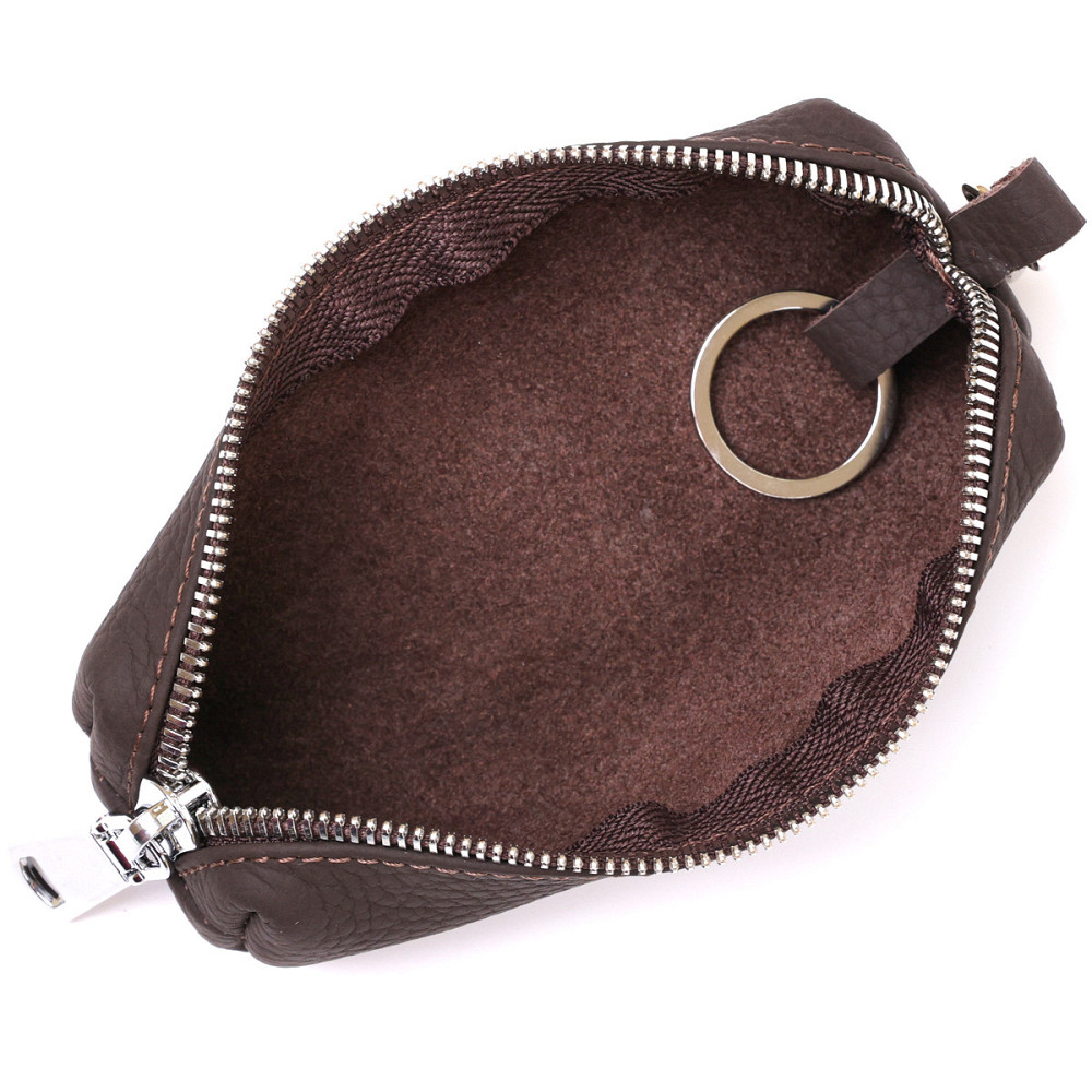 Матова шкіряна ключниця Коричневий (SHVIGEL) Київ - фото 9